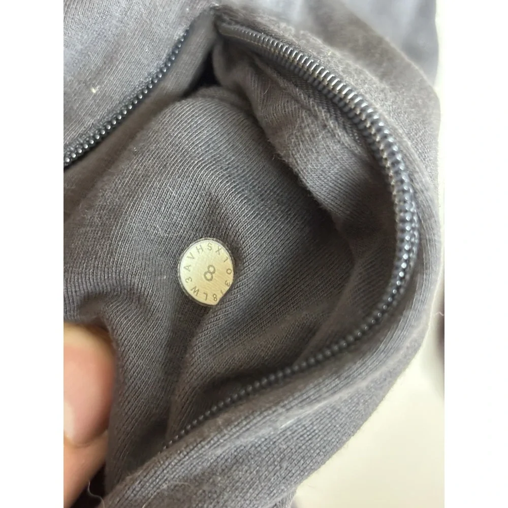 Lululemon Grey Overlap Back Hooded Pullover Sweatshirt Size 8‎